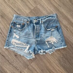 Distressed Levi Denim Women Shorts